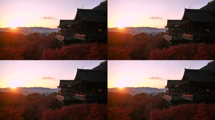 日落时的清水寺，日本京都