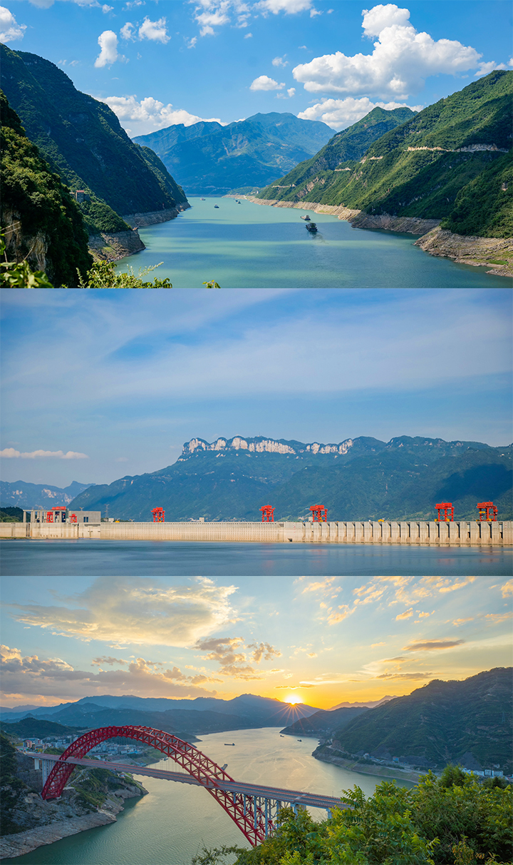 长江三峡、三峡大坝、宜昌公园、日落延时