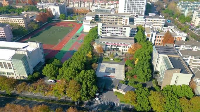 杭州学军中学西溪校区风景航拍