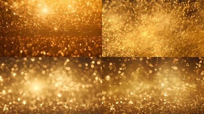 金色粒子和金色光晕动态背景片头