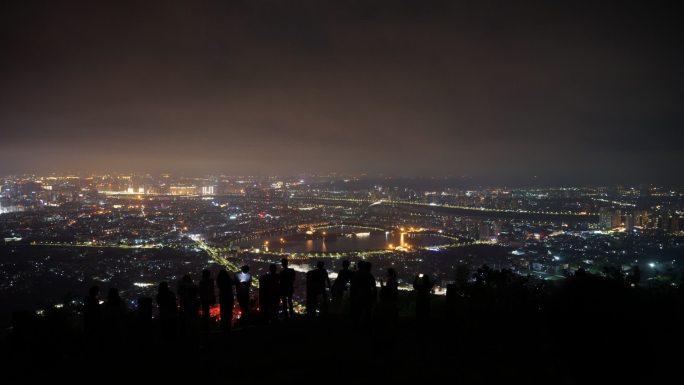 泉州清源山俯瞰泉城夜景4k延时