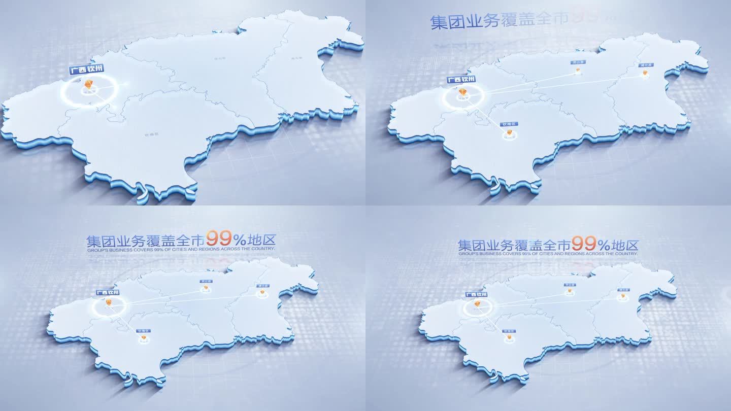 广西钦州地图辐射