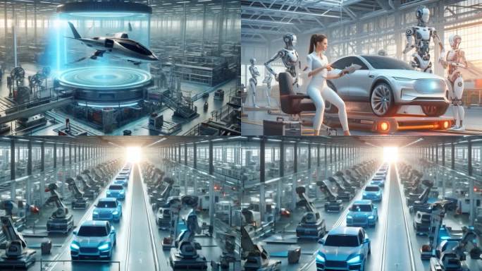 未来的工厂生产车间概念想象