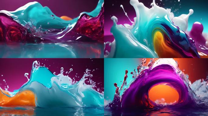 抽象艺术质感液态流体视觉色彩创意背景