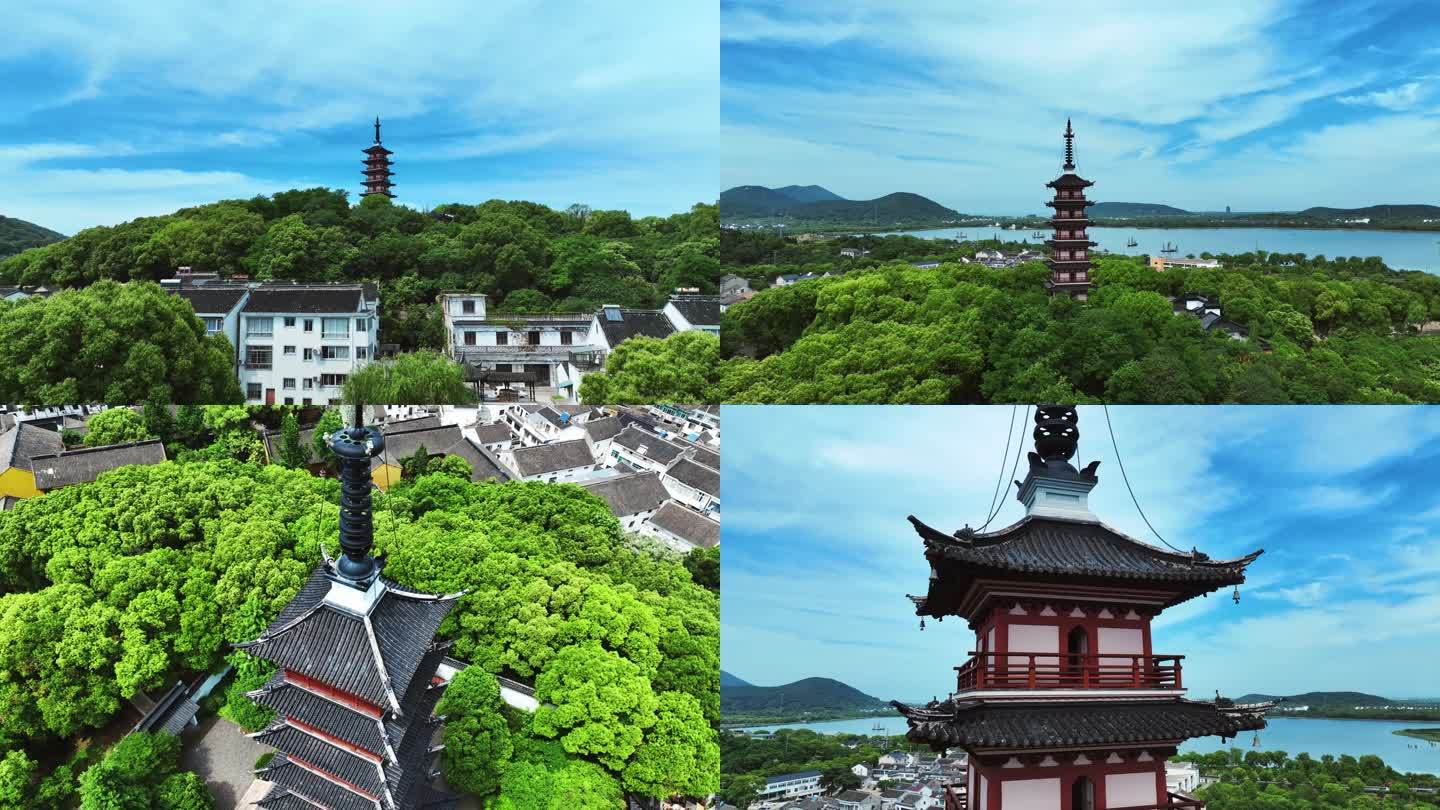 4K航拍苏州铜观音寺光福镇龟山南麓光福寺