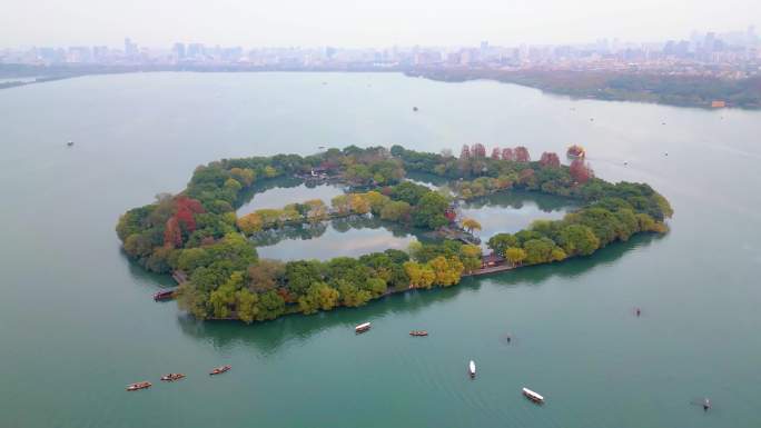 浙江杭州城市风景视频素材航拍