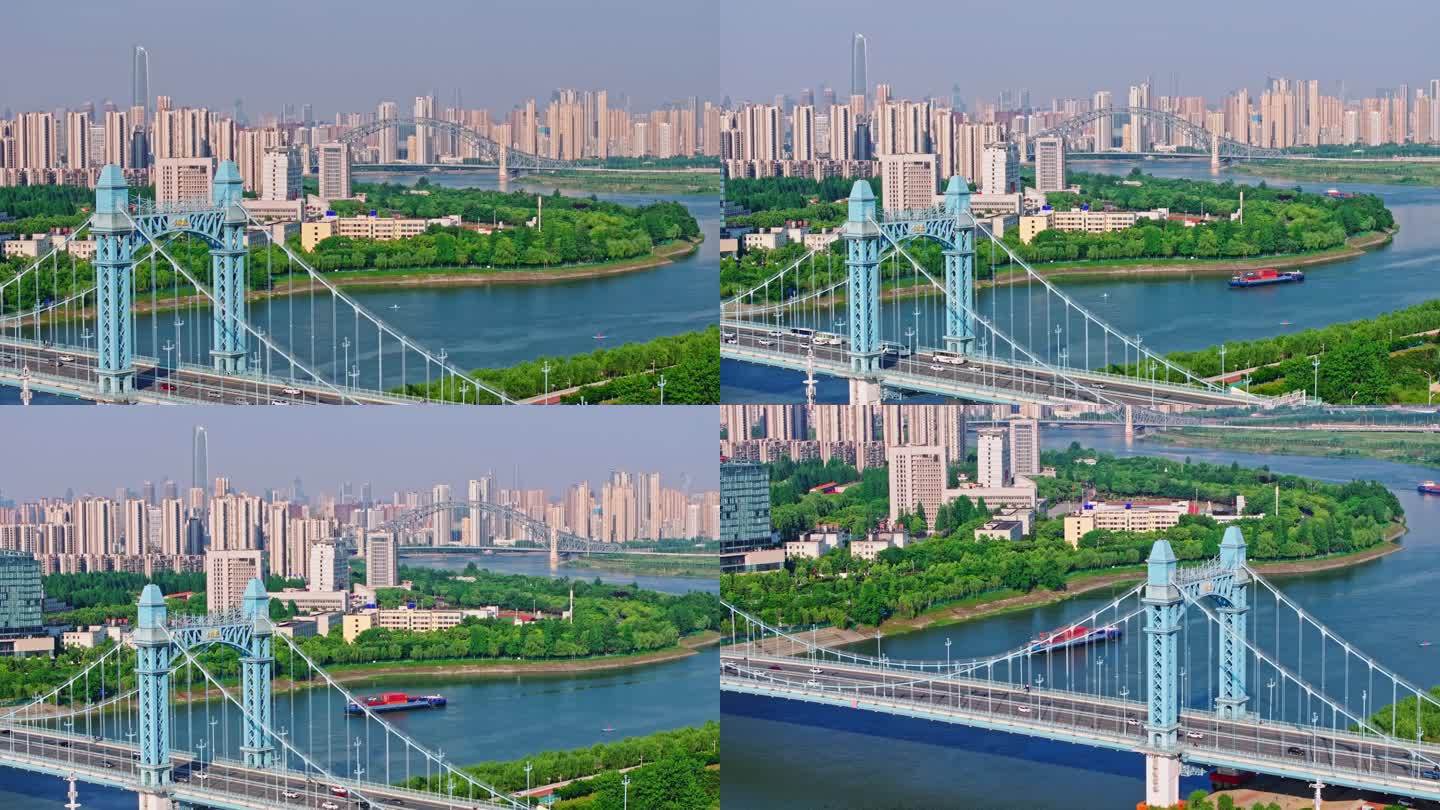 古田桥航拍看到汉江湾桥小景