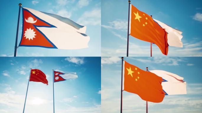 中国尼泊尔国旗中尼关系中尼建交中尼友好