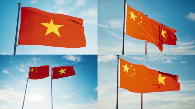 中国越南国旗中越关系中越建交中越友好