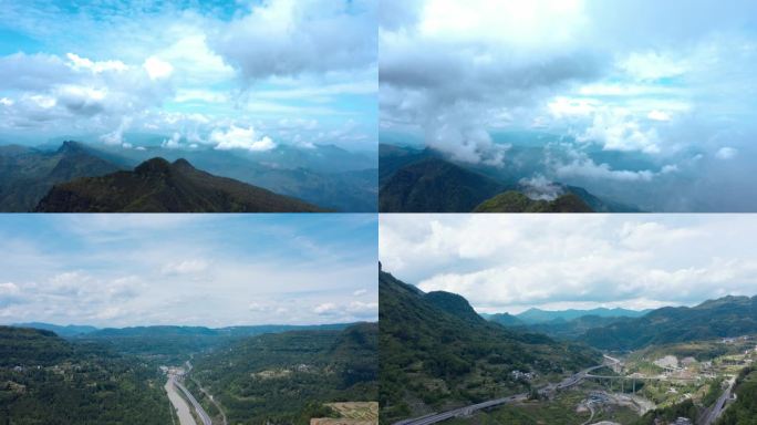 山间公路延时航拍大景