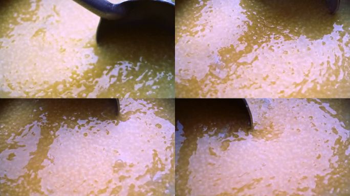 熬煮小米粥高速摄像
