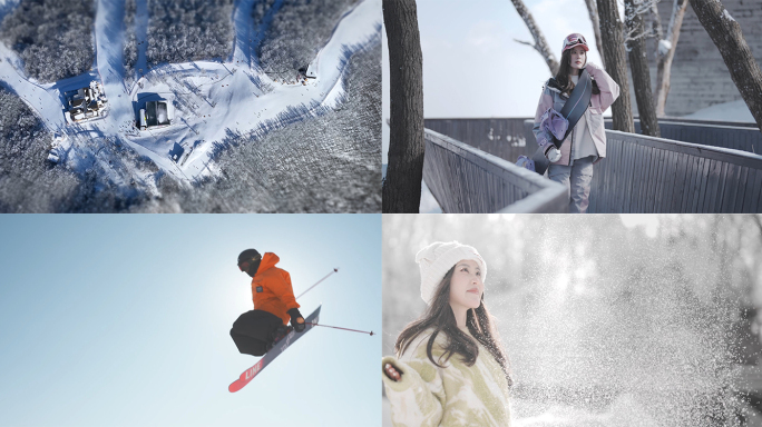 滑雪场高端大气宣传片极限运动素材合集