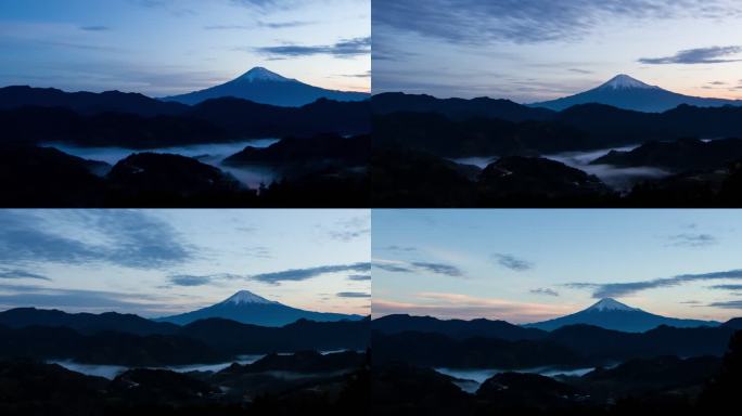 黎明时分的富士山