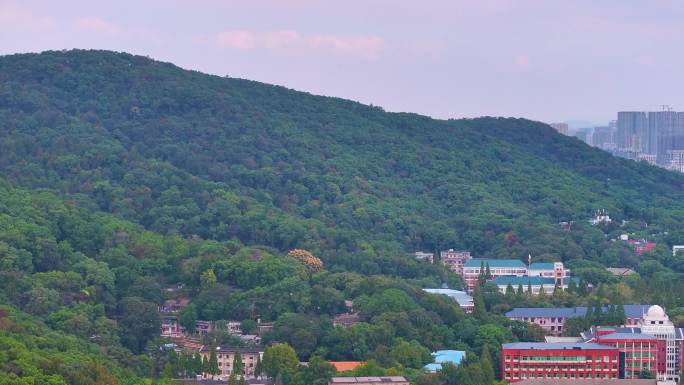 湖南长沙岳麓山风景名胜区航拍岳麓区城市风