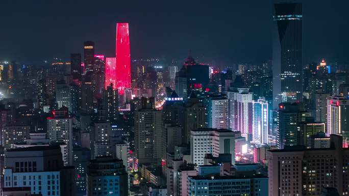 甘肃省兰州城市夜景航拍