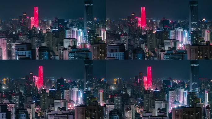 甘肃省兰州城市夜景航拍