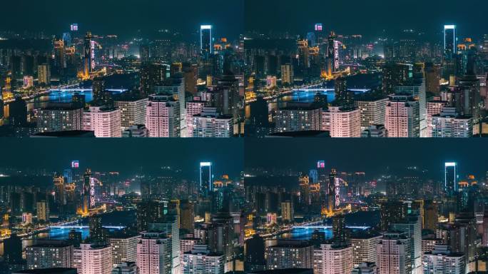 甘肃省兰州城市夜景航拍