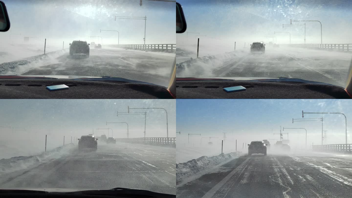 玛依塔斯公路风吹雪