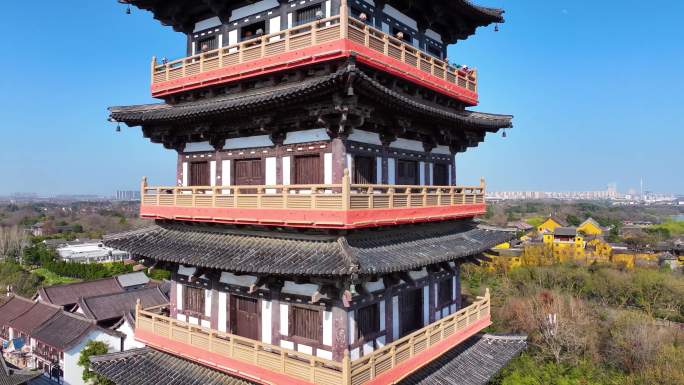 扬州大运河文化旅游度假区大明寺栖灵塔航拍