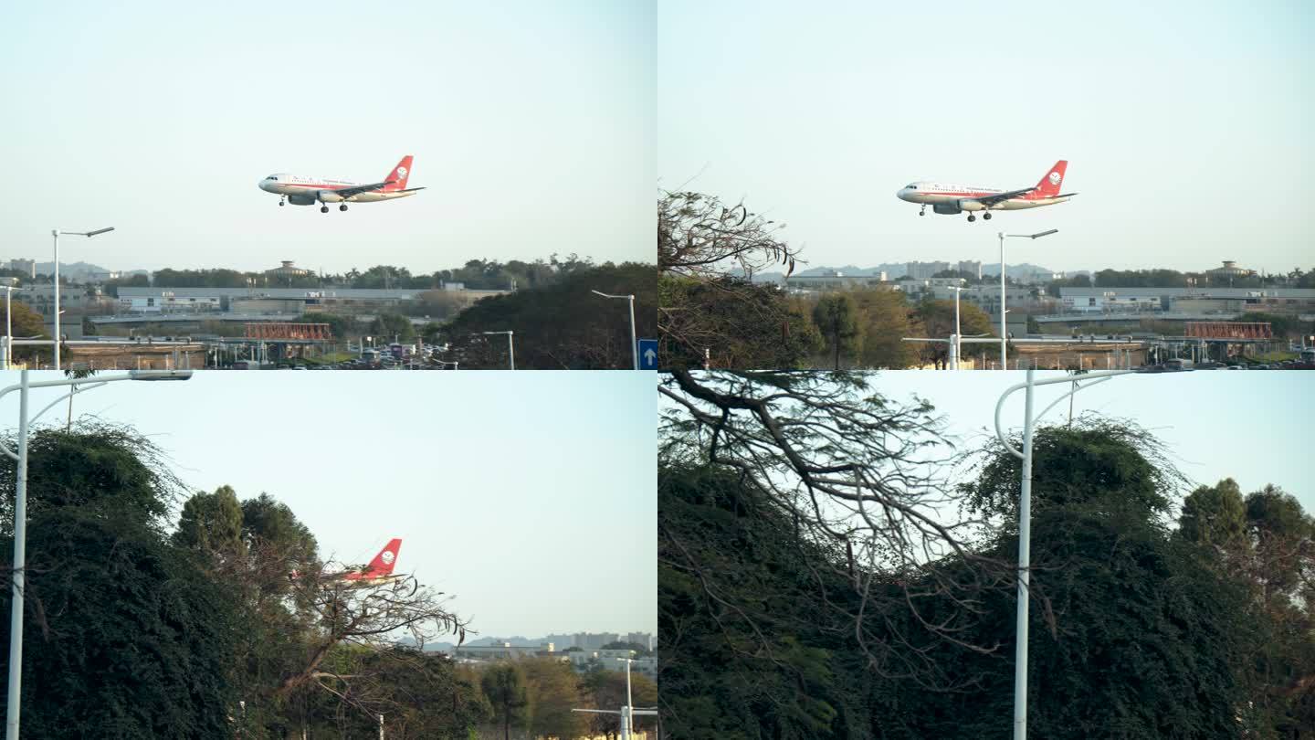 厦门高崎机场飞机起降 殿前 四川航空