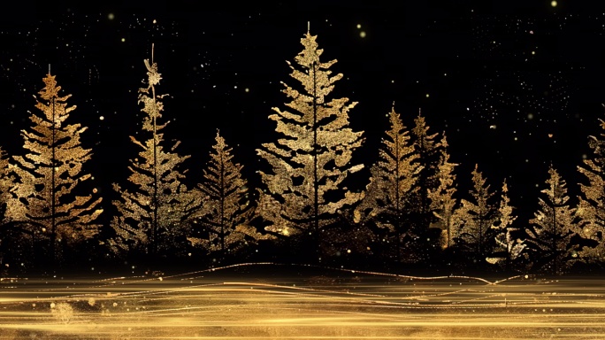 led金色树舞台背景大屏循环沉浸式