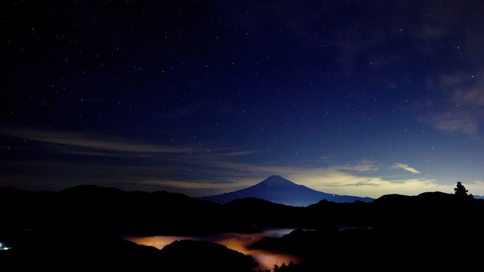富士山的延时视图
