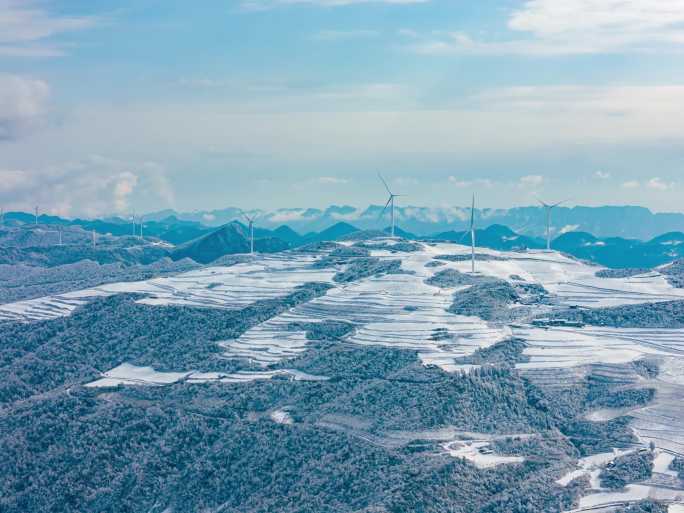 雪山风电风车延时2