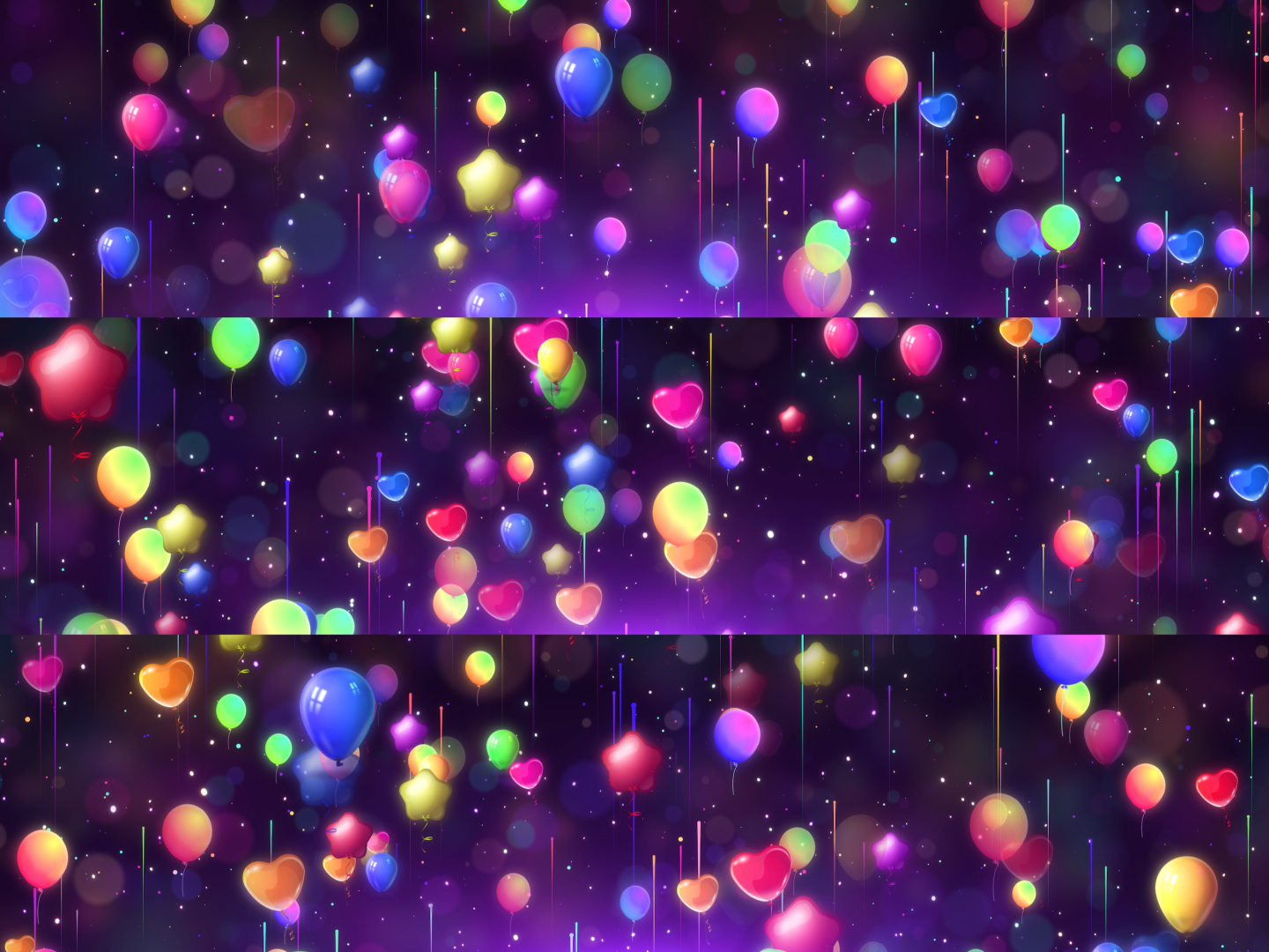 8k梦幻卡通彩色气球舞台背景