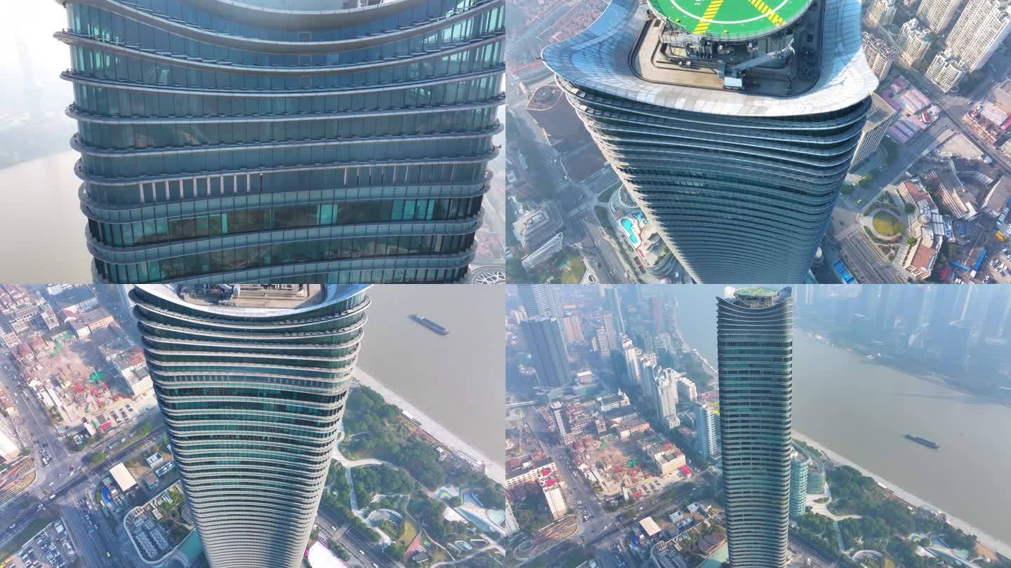 上海白玉兰广场航拍高楼大厦摩天大楼虹口区