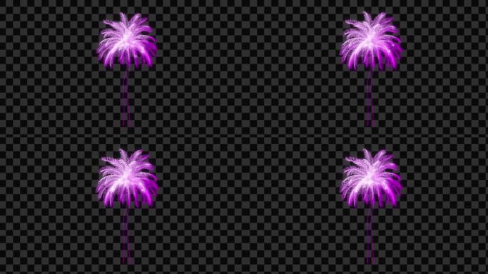 紫色发光椰树-带透明通道