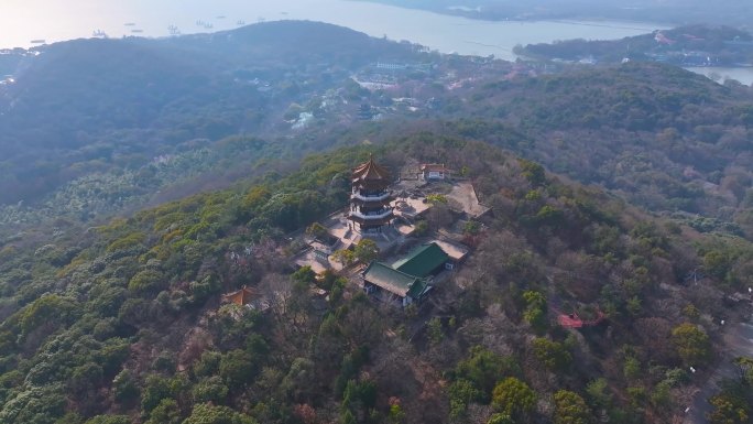 江苏省无锡太湖鼋头渚风景区航拍风景区国家