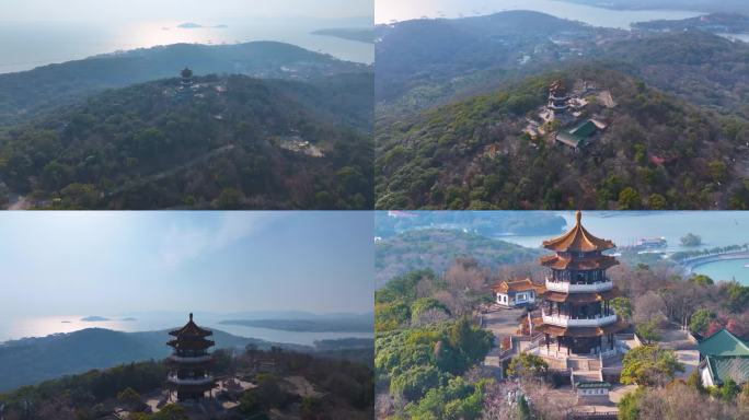 江苏省无锡太湖鼋头渚风景区航拍风景区国家