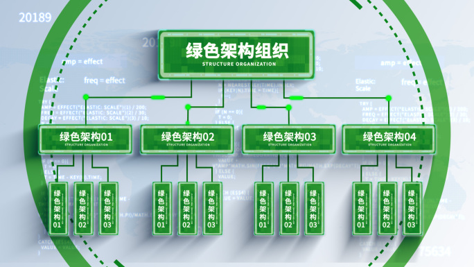 无插件-2-6大绿色信息科技组织架构模板