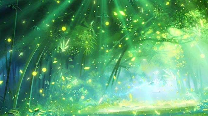 8K卡通唯美梦幻森林竹林