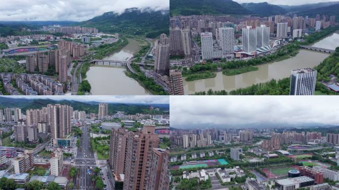 广元市城市东坝航拍空镜4k