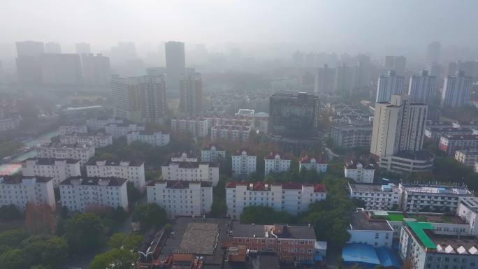 复旦大学邯郸校区南区航拍校园风景风光上海