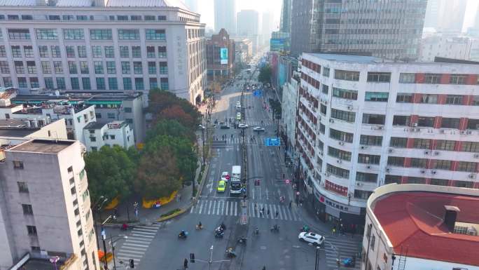 上海黄浦区河南中路航拍风景街道街景街头城