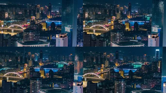 甘肃省兰州城市夜景航拍