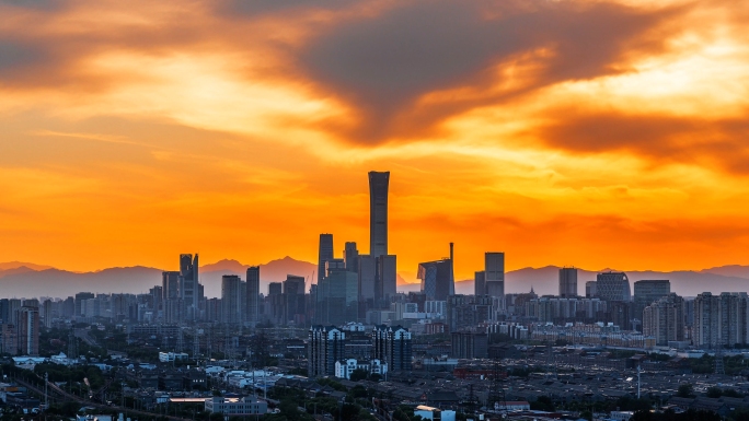 8K北京CBD城市大景日转夜延时