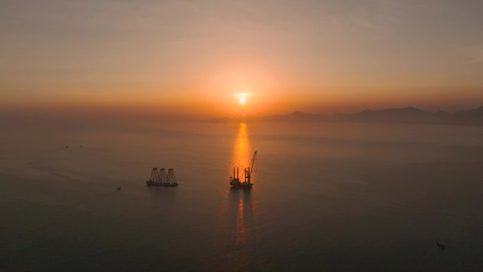 原创航拍广东阳江海陵岛日落