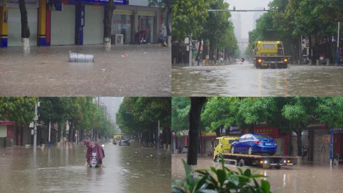城市内涝-洪水水灾纪实素材