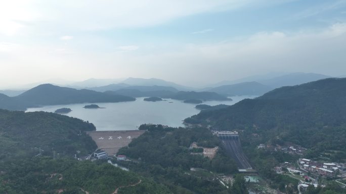 泉州山美水库航拍湖泊风景自然生态森林风光