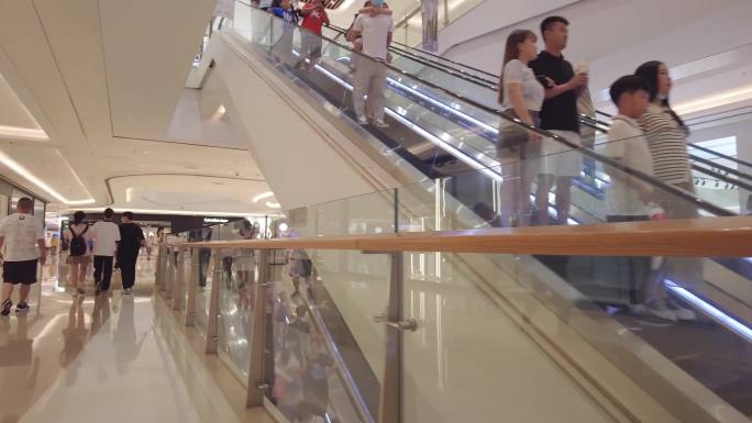 商场逛街购物人群人流空镜头视频素材9