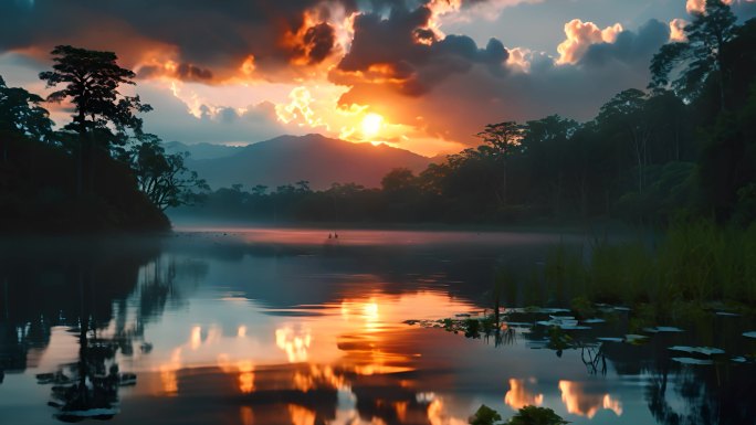 中国山河自然风景日出美景