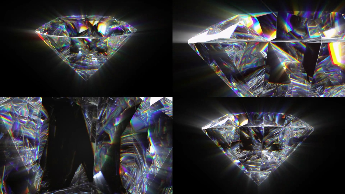 钻石旋转抽象折射珠宝宝石光斑光晕