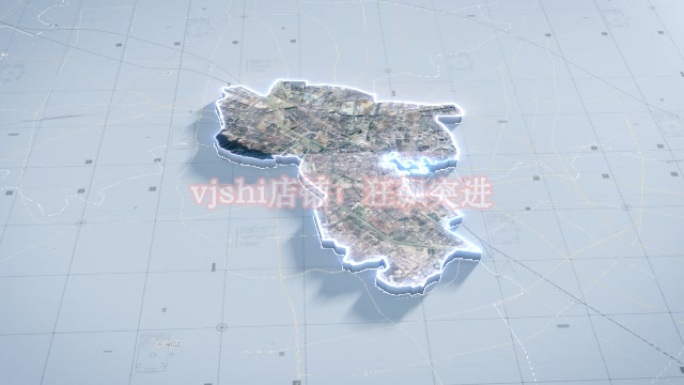 梁溪区地图云中俯冲干净简约亮色三维区位