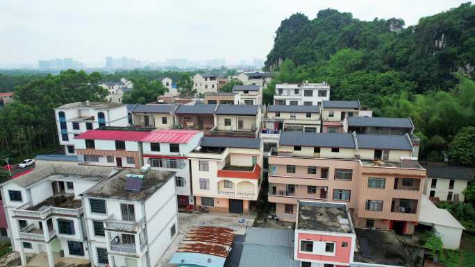 贵港新塘镇山边村旅游农家乐景区航拍