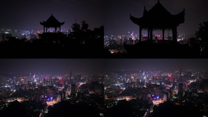 贵阳城市夜景黔灵山顶拍摄