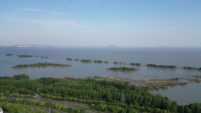 4K航拍巢湖风景