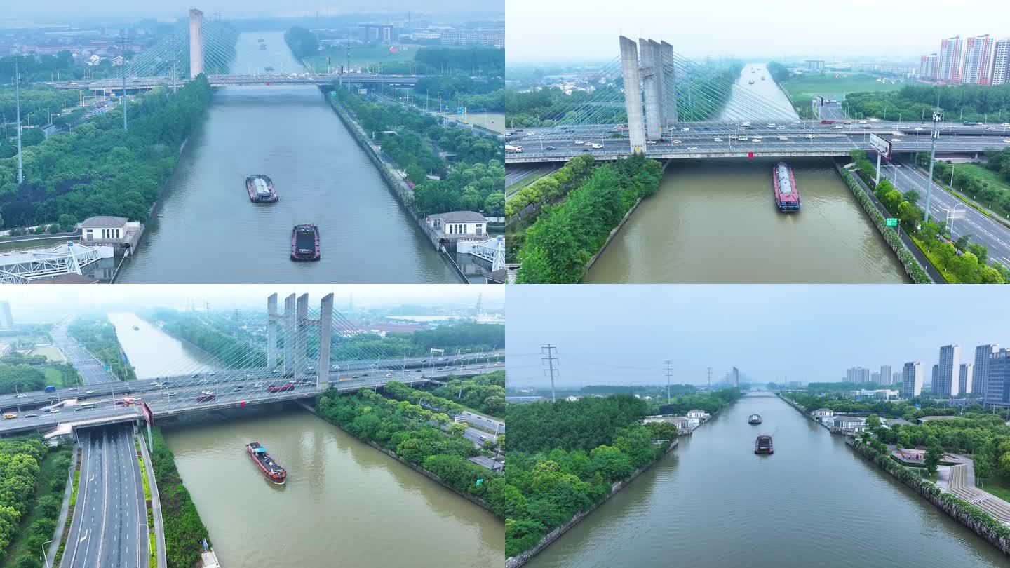 常州钟楼大桥京杭大运河航拍